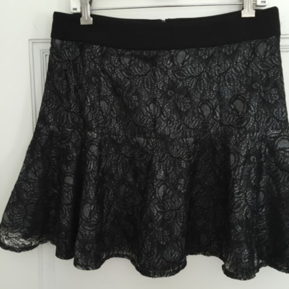 Catherine MALANDRINO Black Lace Mini Skirt - Picture 1 of 6